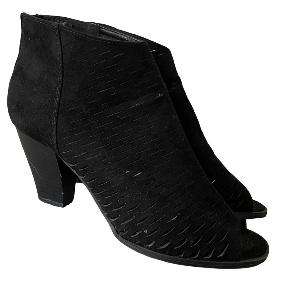 CL by Laundry Black Peep Tor Booties Size 6.5